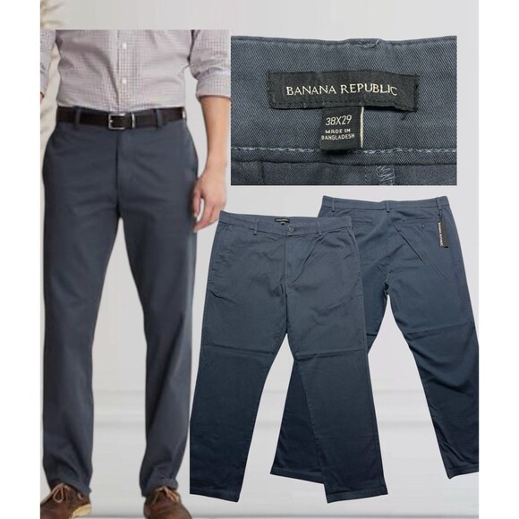 Banana Republic Short Men's Lightweight Stretch Chino Pant Sz 38x29 Grey Color - Picture 1 of 13